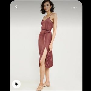 A&F Satin Slip Dress with high slit
